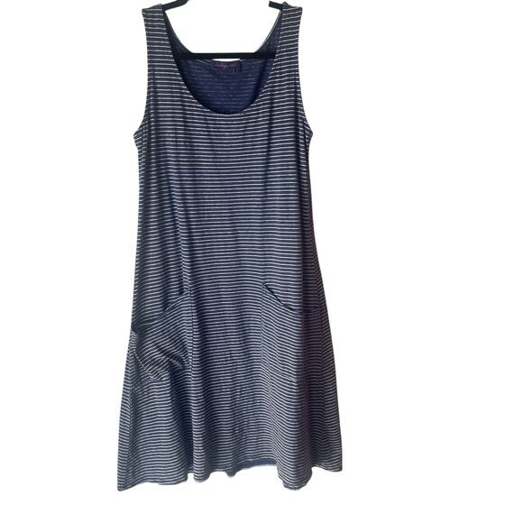 Fresh Produce Women's Size XS Oversized Striped Cotton Midi Dress‎ - Pockets - Picture 1 of 8